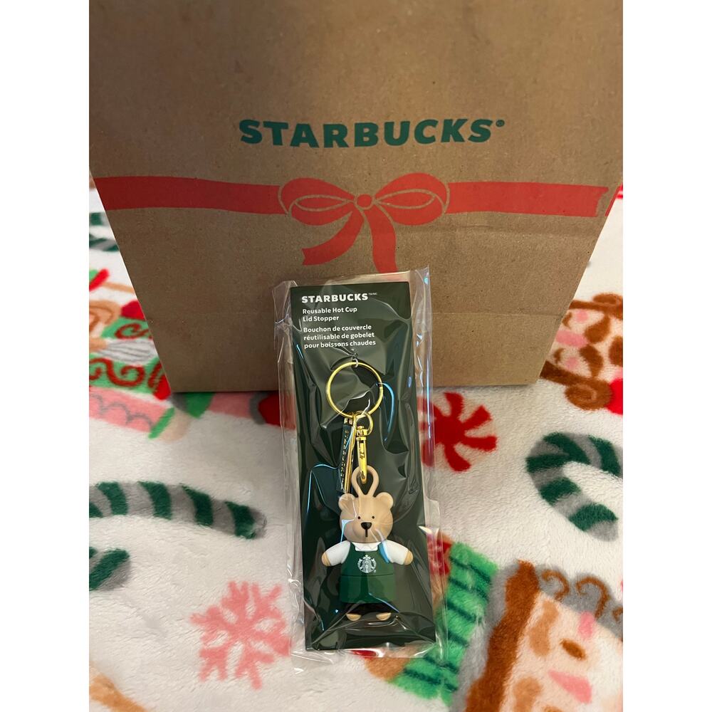 Starbucks Reusable Hot Cup Lid Stopper keychain 2025 Holiday Collection ✨